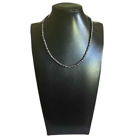 Vintage Napier Silver Tribal Bead Necklace 16" Silver Bead Necklace - Picture 8 of 8
